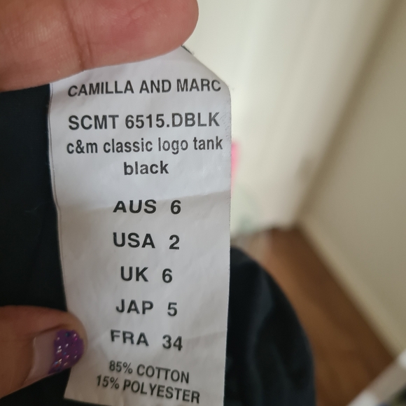 CAMILLA & MARC Sportswear Black Sleepless Roundneck Size UK 6 Activewear Tops - Picture 5 of 5